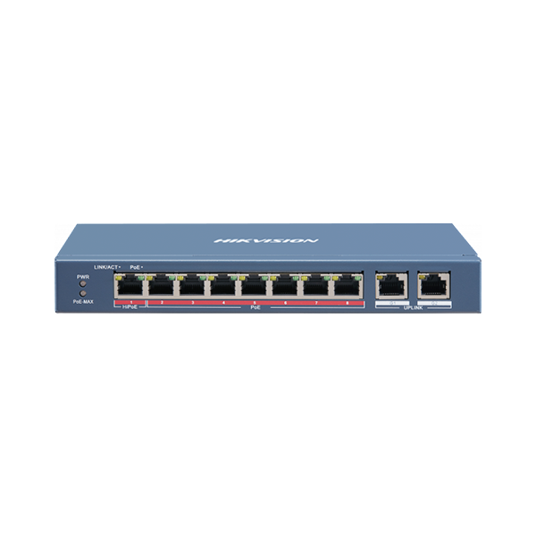 Hikvision DS-3E0310HP-E 8-Port 100 Mbps Long-Range Unmanaged PoE Switch